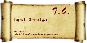 Topál Orsolya névjegykártya